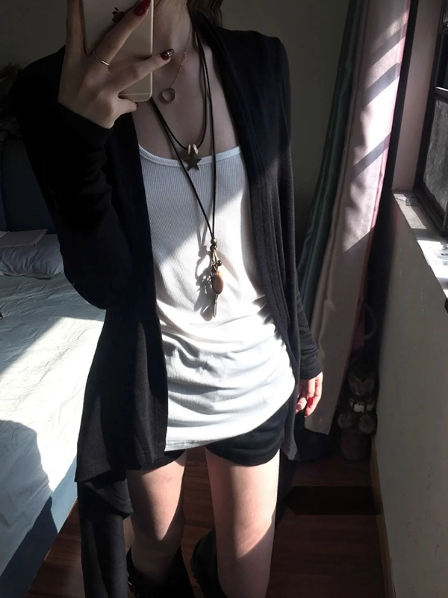 Korean Sle Irregular Hem Bla Knitted Jaet Women's Spring oulder Wrap Outerwear Medium Length High-End Long Sve Top
Korean Sle Irregular Hem Bla Knitted Jaet Women's Spring oulder Wrap Outerwear Medium Length High-End Long Sve Top