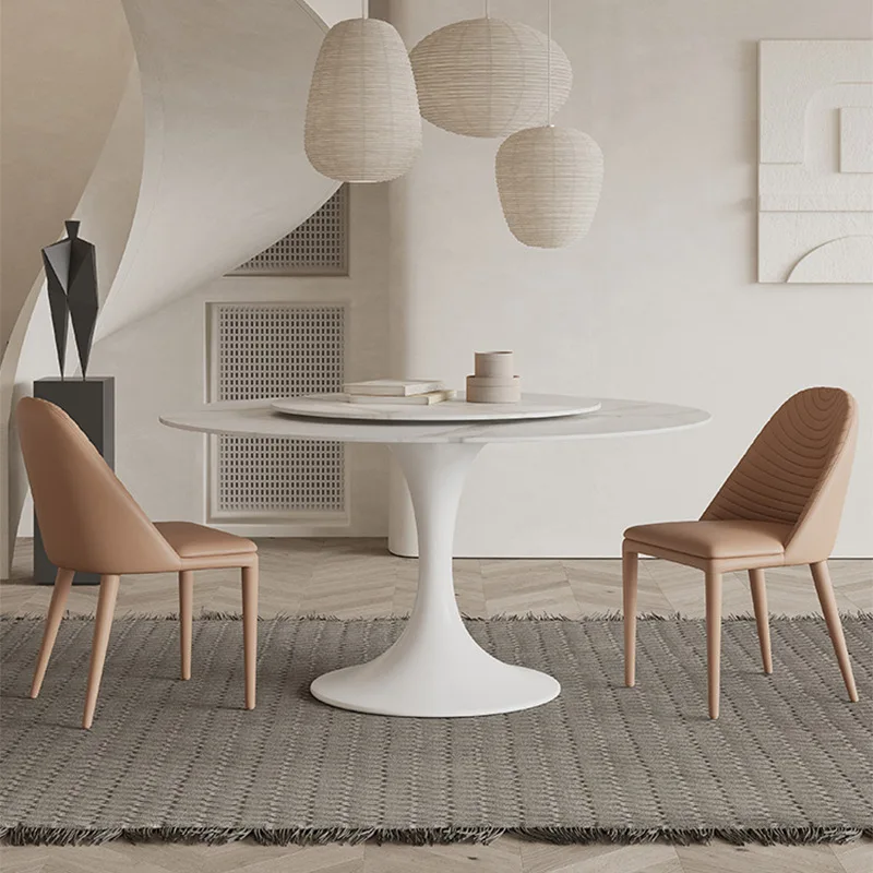 Italian minimalist rock slab round dining table and chair combination with turntable white dining table household light luxury r
Italian minimalist rock slab round dining table and chair combination with turntable white dining table household light luxury r