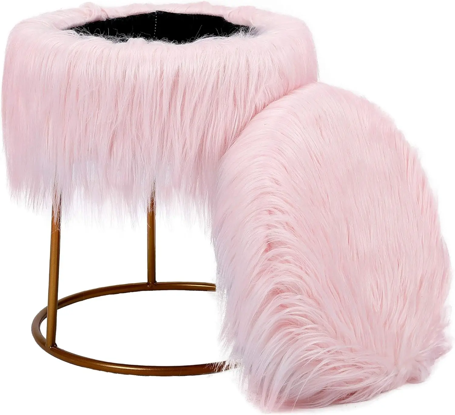 Round Vanity Stool Chair With Storage - Fluffy Makeup Seat With Metal Legs - Soft Padded Footrest For Bedroom, Vanity & Closet
Round Vanity Stool Chair With Storage - Fluffy Makeup Seat With Metal Legs - Soft Padded Footrest For Bedroom, Vanity & Closet