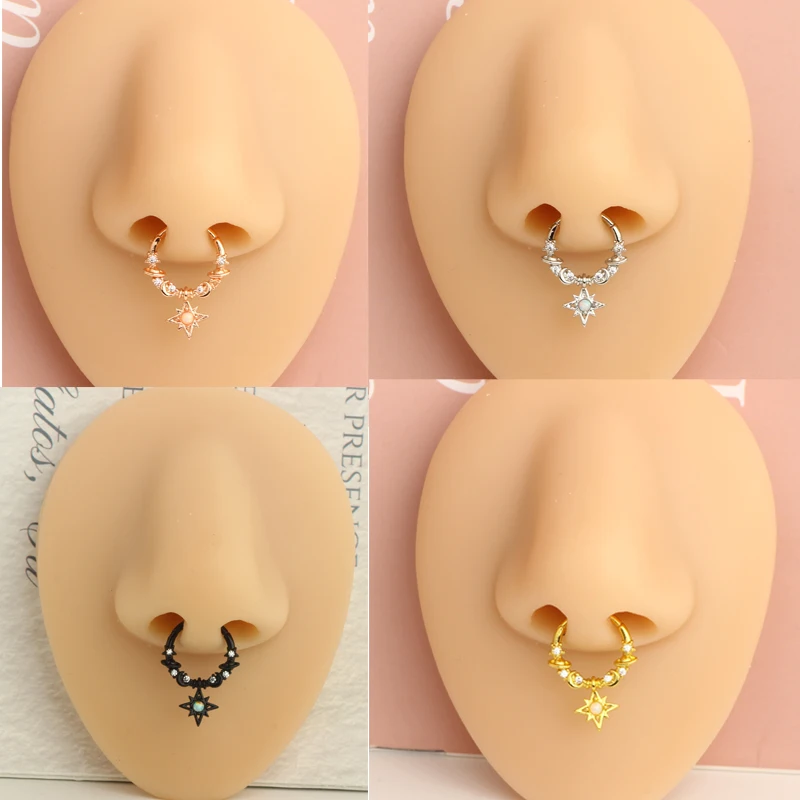 wholesales opal septum piercing body jewelry 4 colors mix 50pcs septum segment rings cartilage small hoop earrings for women tra
wholesales opal septum piercing body jewelry 4 colors mix 50pcs septum segment rings cartilage small hoop earrings for women tra