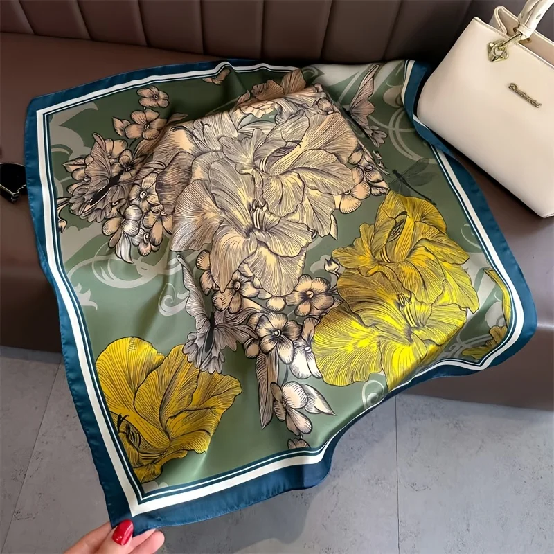 Stylish large flower pattern square scarf, three color options, silky texture, fashion items suitable for women, headscarf, scarf, shawl, available in all seasons
Stylish large flower pattern square scarf, three color options, silky texture, fashion items suitable for women, headscarf, scarf, shawl, available in all seasons