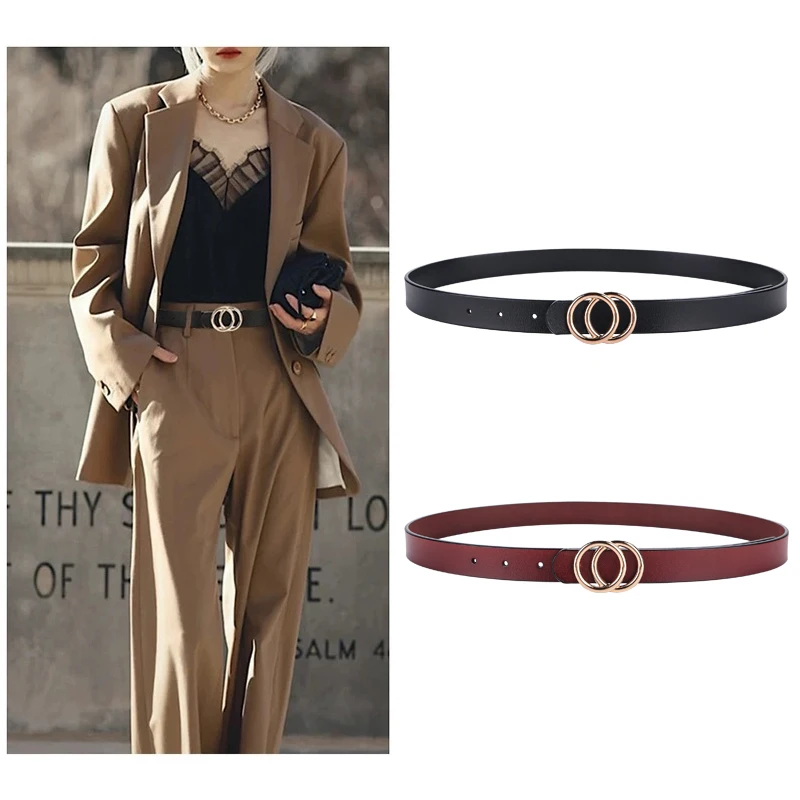 Luxury Women Belt Double Round High Quality Metal Buckle Genuine Leather Designer Waistband Women's Dresses Jeans Ladies Girdle
Luxury Women Belt Double Round High Quality Metal Buckle Genuine Leather Designer Waistband Women's Dresses Jeans Ladies Girdle