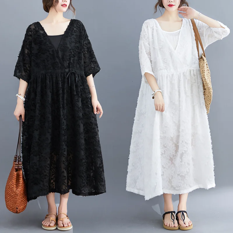 Summer New plus Size Women's Dr Set High Waist Embroidered Floral Long Skirt Ultra Fairy T Two-Piece Cotton Korean Sle
Summer New plus Size Women's Dr Set High Waist Embroidered Floral Long Skirt Ultra Fairy T Two-Piece Cotton Korean Sle