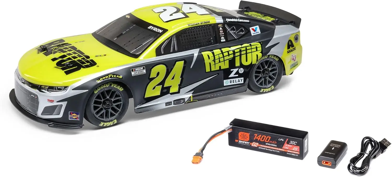 Losi 1/12 NASCAR RC Race Car William Byron No. 24 2025 Raptor Chevrolet ZL1 2S AWD Brushed On-Road Battery & Charger Included Bl
Losi 1/12 NASCAR RC Race Car William Byron No. 24 2025 Raptor Chevrolet ZL1 2S AWD Brushed On-Road Battery & Charger Included Bl