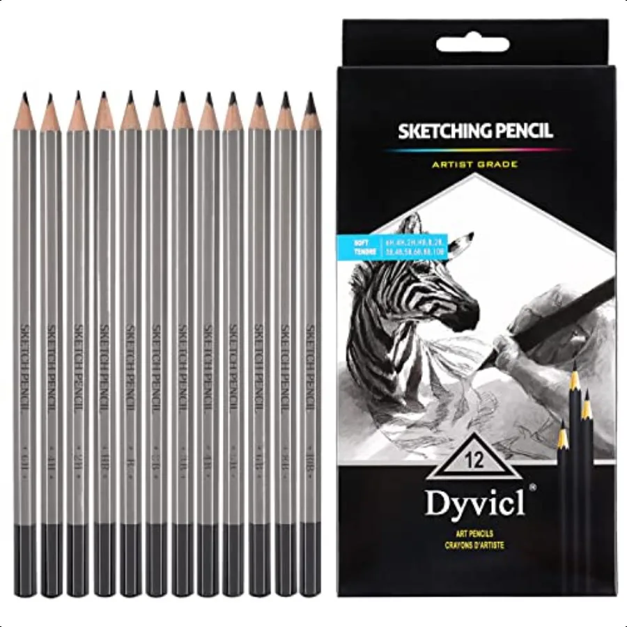 Dyvicl Profional Drawing Sketching Pencil Set 12 Pieces Drawing Pencils 10B 8B 6B 5B 4B 3B 2B B HB 2H 4H 6H Graphite Pencils fo
Dyvicl Profional Drawing Sketching Pencil Set 12 Pieces Drawing Pencils 10B 8B 6B 5B 4B 3B 2B B HB 2H 4H 6H Graphite Pencils fo