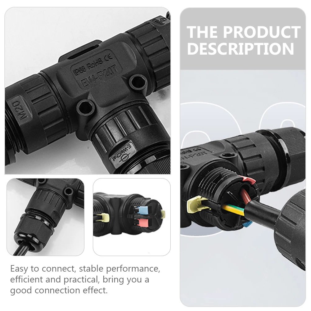 Tee 3 Pin Waterproof Cable Channel Nylon PA66 Connector Outdoor Joints Durable Cord Adapter Cable Connector Strain Relief
Tee 3 Pin Waterproof Cable Channel Nylon PA66 Connector Outdoor Joints Durable Cord Adapter Cable Connector Strain Relief