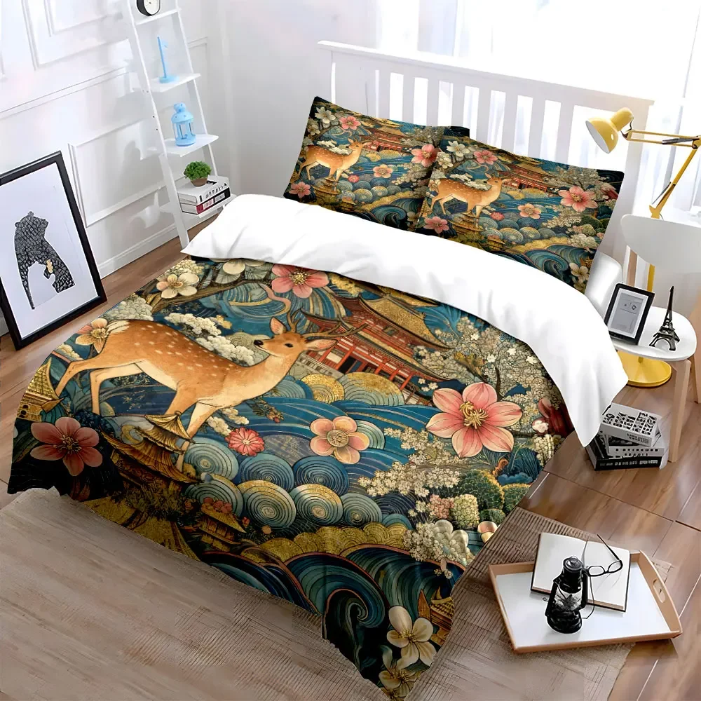 Deer Floral Landscape Decor Set Soft Comfortable Duvet Cover Bedding Set Included 1*Duvet Cover & 2*Pillowcases, gift
Deer Floral Landscape Decor Set Soft Comfortable Duvet Cover Bedding Set Included 1*Duvet Cover & 2*Pillowcases, gift
