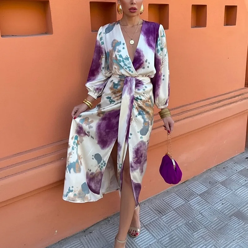 Spring Women's Clothing Casual Split Long Sleeve Blouse And Midi Skirt Set Sweet Elegant Two Piece Polyester Abstract Print
Spring Women's Clothing Casual Split Long Sleeve Blouse And Midi Skirt Set Sweet Elegant Two Piece Polyester Abstract Print