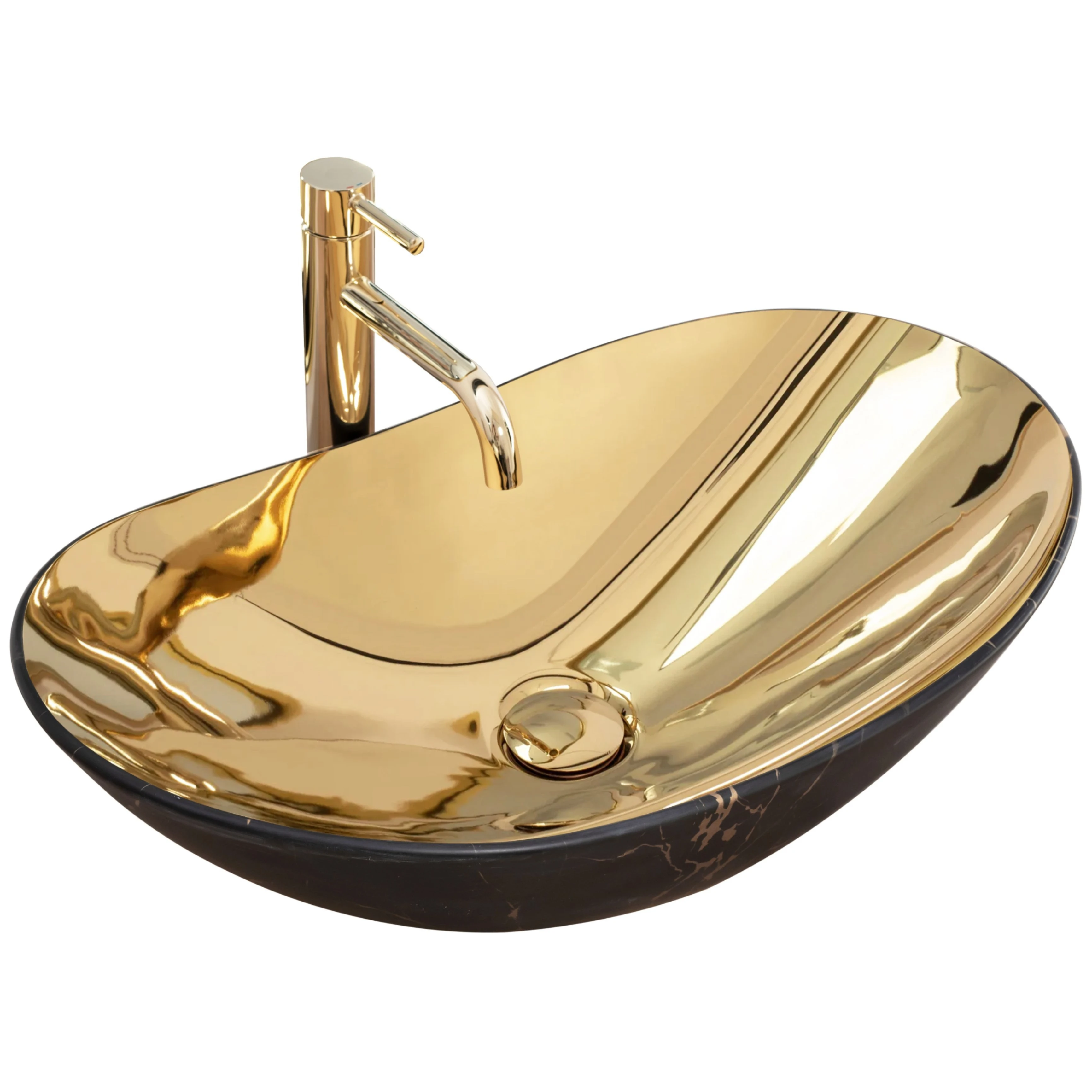Gold ceramic basin Low price bathroom High quality porcelain desktop sink Gold black washbasin
Gold ceramic basin Low price bathroom High quality porcelain desktop sink Gold black washbasin