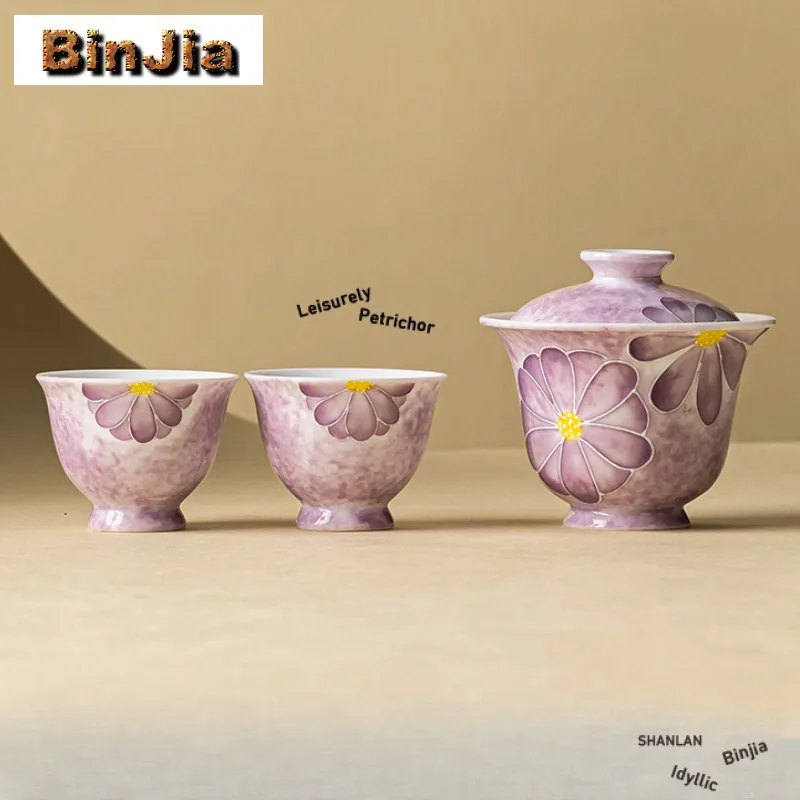 Hand-painted Purple Daisy Tea Set Complete Set Handmade Tea Ceremony Set Teapot And Tea Cup Set Tea Services Ornaments
Hand-painted Purple Daisy Tea Set Complete Set Handmade Tea Ceremony Set Teapot And Tea Cup Set Tea Services Ornaments