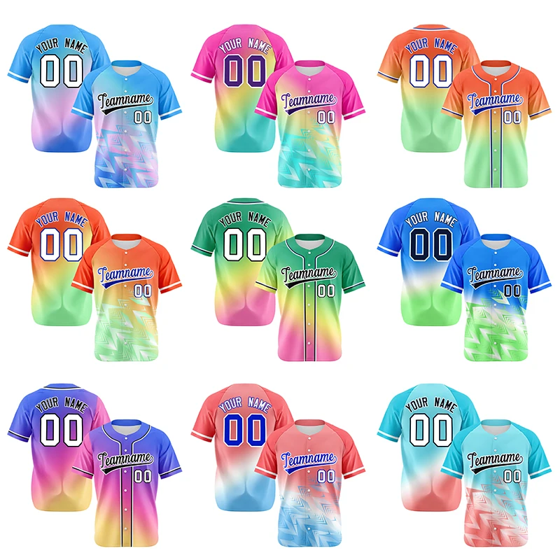 Custom Baseball Jerseys Gradient Color Baseball Wear Digital Printed Sports Uniform Blank Baseball Jerseys Men
Custom Baseball Jerseys Gradient Color Baseball Wear Digital Printed Sports Uniform Blank Baseball Jerseys Men