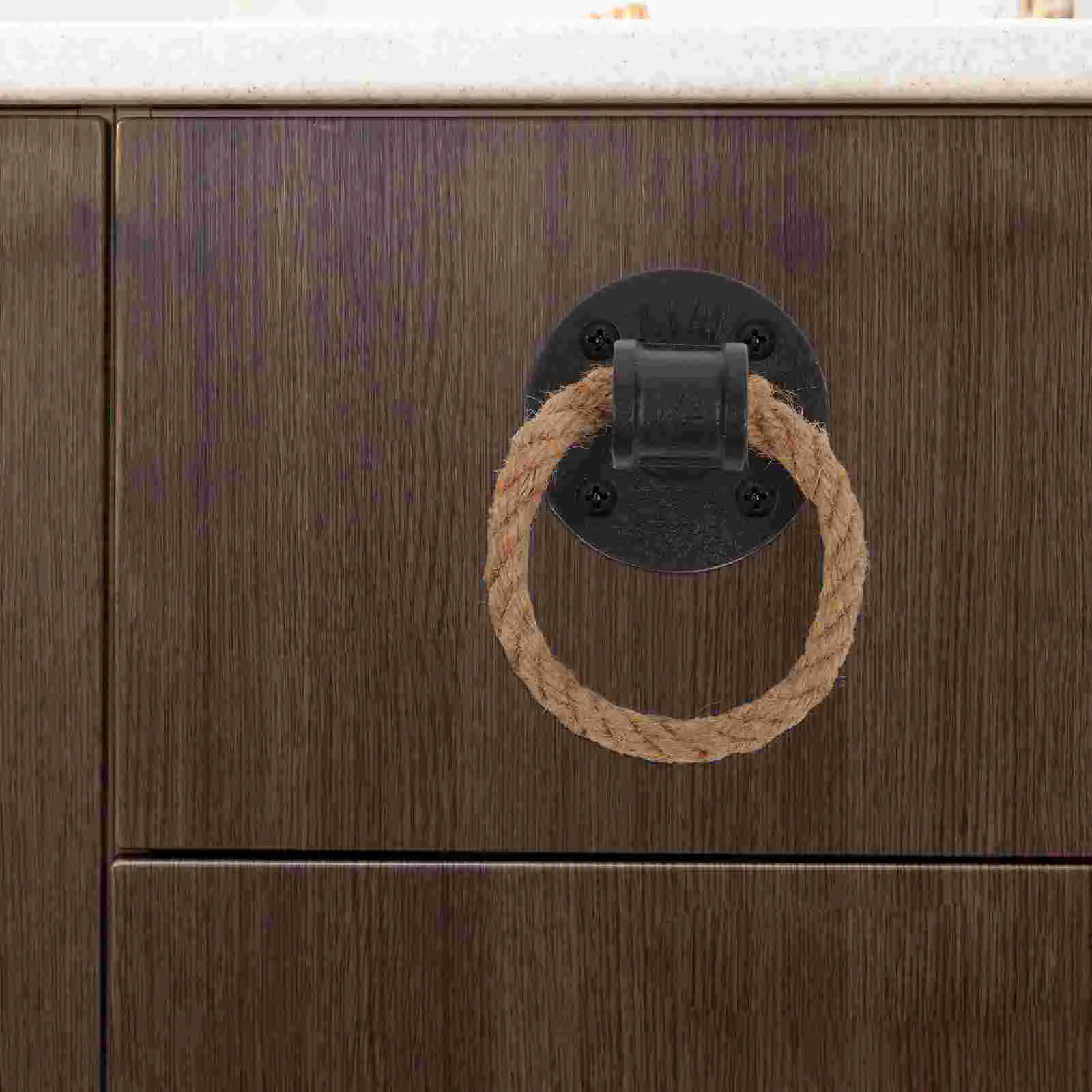 Ring Rope Pull Drawer Handle Door Pulls Vintage Cabinet Knobs Black for Work
Ring Rope Pull Drawer Handle Door Pulls Vintage Cabinet Knobs Black for Work