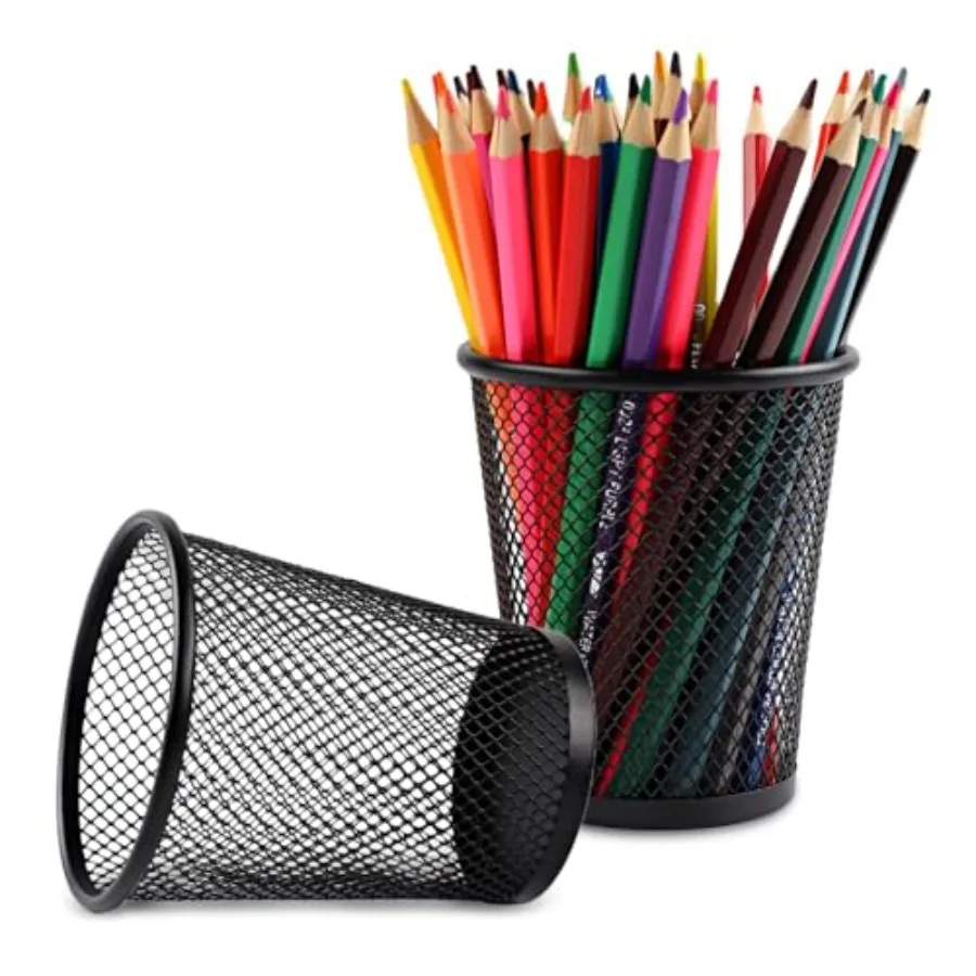 Pencil Holder 2 Pack, Black Mesh Desk Pen Holders, Premium Metal Pen Cup Holder for Desk, Office, Home, School
Pencil Holder 2 Pack, Black Mesh Desk Pen Holders, Premium Metal Pen Cup Holder for Desk, Office, Home, School