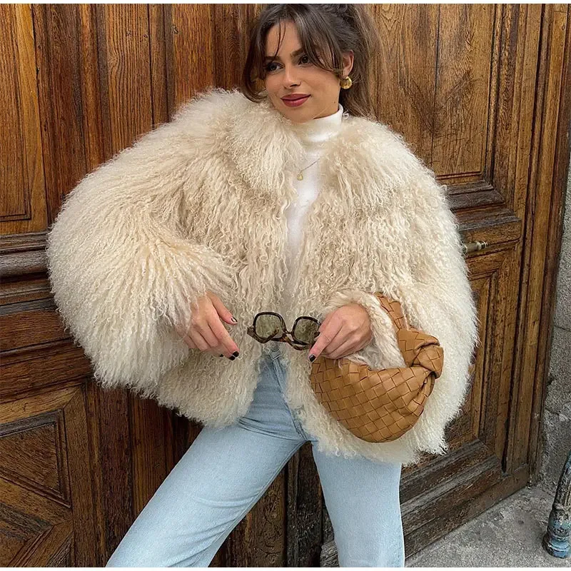 Women's Short Faux Fur Warm Long Sleeve Coat Cream Fluffy Mongolian Fur Jacket For Women Short Curly Coat With For Winter X9JT
Women's Short Faux Fur Warm Long Sleeve Coat Cream Fluffy Mongolian Fur Jacket For Women Short Curly Coat With For Winter X9JT
