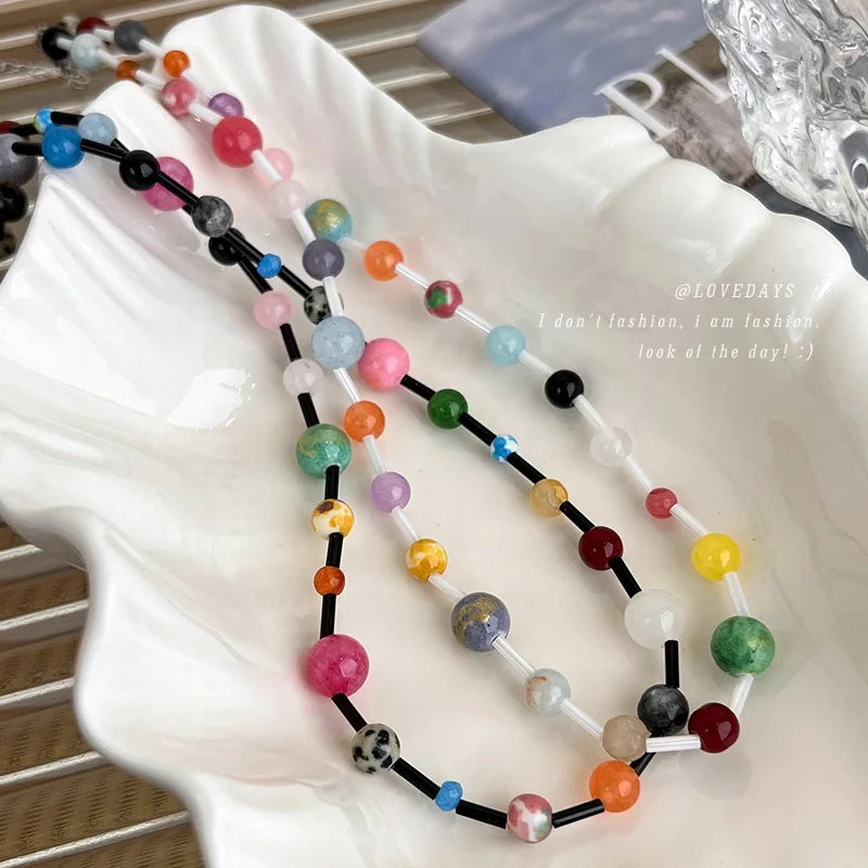 Colorful Beaded Crystal Choker Necklace for Women Summer Girly Unique Collarbone Chain Premium High Quality Lightweight Elegant
Colorful Beaded Crystal Choker Necklace for Women Summer Girly Unique Collarbone Chain Premium High Quality Lightweight Elegant