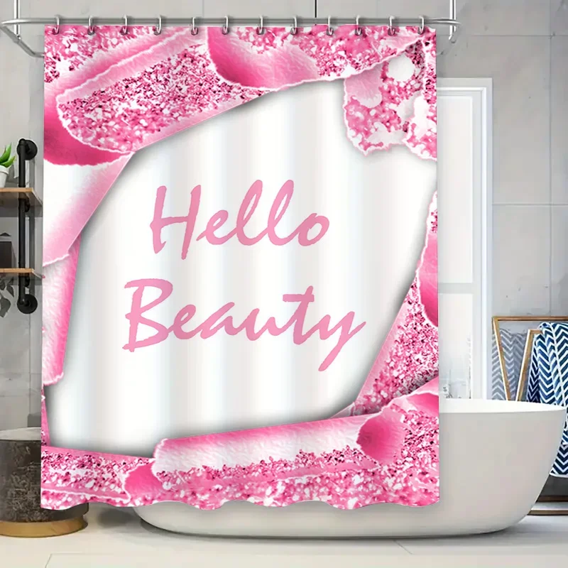 White Waterproof Shower Curtain with Gold Red Decorative Print Home Decoration Bathroom Accessory for Bathtub Cover (Set) by Tau
White Waterproof Shower Curtain with Gold Red Decorative Print Home Decoration Bathroom Accessory for Bathtub Cover (Set) by Tau