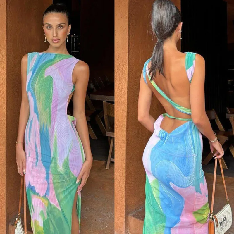 Printed Gradient Dress Set 2024 Summer America Sexy Open Back Print O-Neck Open Navel T-shirt Short Sleeve Pleated Skirt Set New
Printed Gradient Dress Set 2024 Summer America Sexy Open Back Print O-Neck Open Navel T-shirt Short Sleeve Pleated Skirt Set New