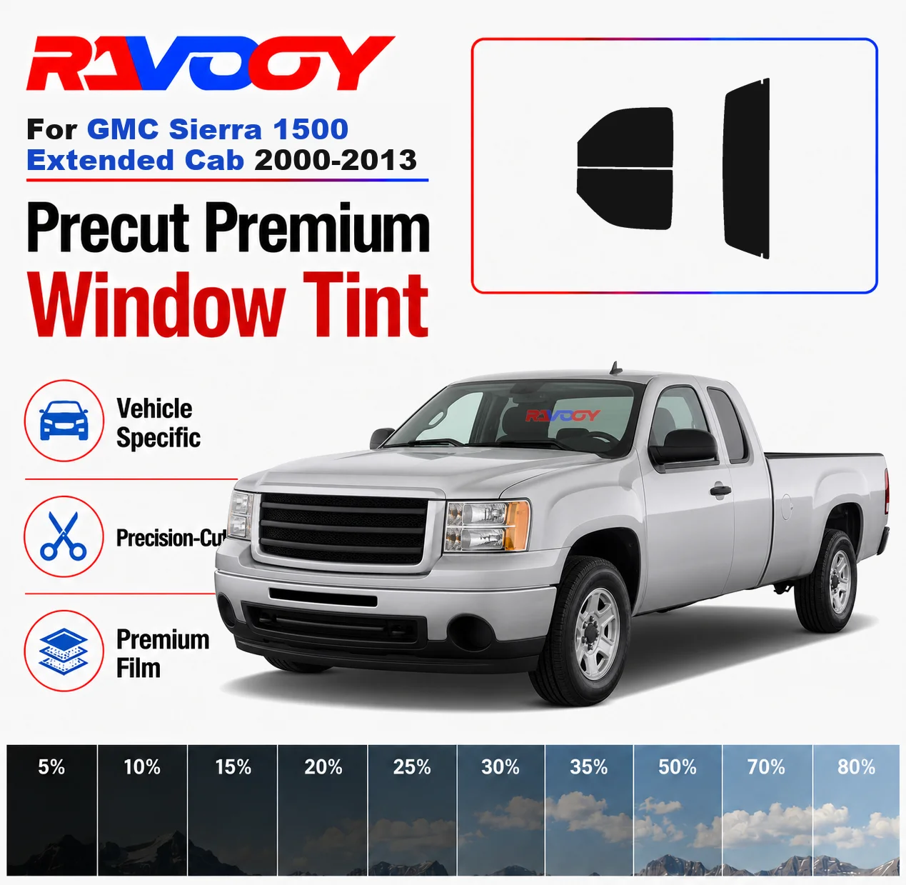 Premium Precut Window Tint Kit Front Rear Windows Rear Windshield For GMC Sierra 1500 Extended Cab 2000-2013 Nano Ceramic Film
Premium Precut Window Tint Kit Front Rear Windows Rear Windshield For GMC Sierra 1500 Extended Cab 2000-2013 Nano Ceramic Film