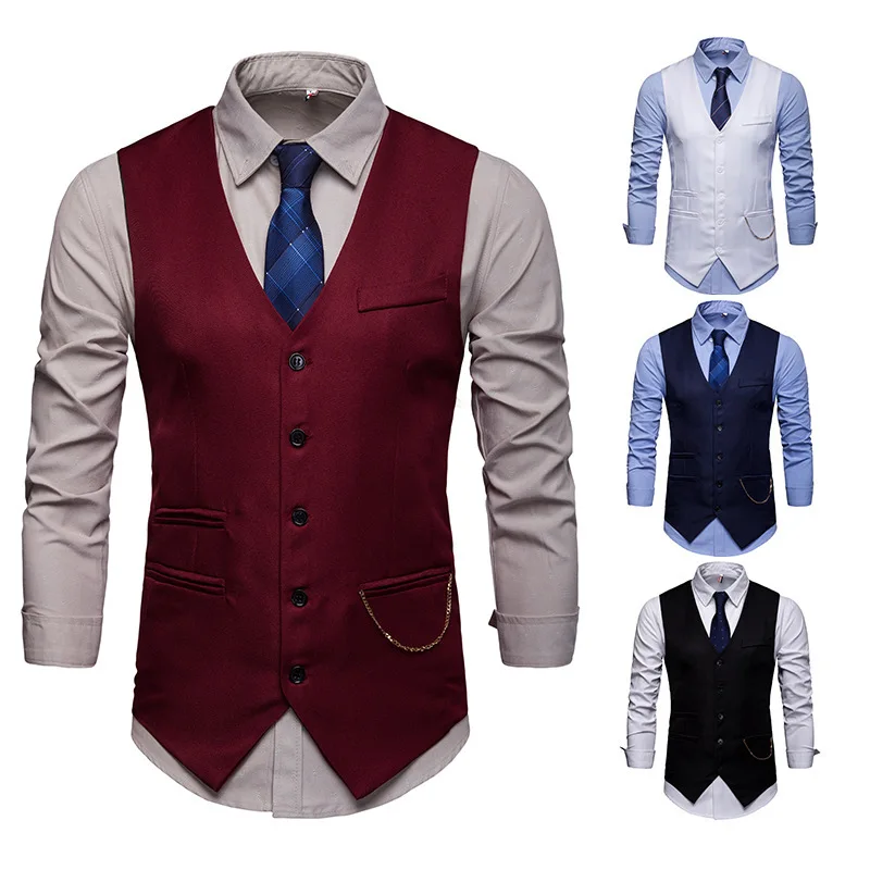 2023 Spring New European Fashion Men's Casual Suit Vest Decoration Single Row Tank Top for Men
2023 Spring New European Fashion Men's Casual Suit Vest Decoration Single Row Tank Top for Men