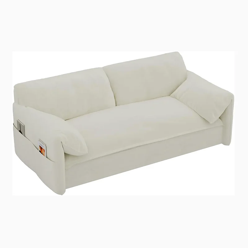 Velvet Upholstered, 2-seater Sofa Foldable On Both Sides, Suitable For Living Room, Adjustable Backrest, White Lounge Chair
Velvet Upholstered, 2-seater Sofa Foldable On Both Sides, Suitable For Living Room, Adjustable Backrest, White Lounge Chair