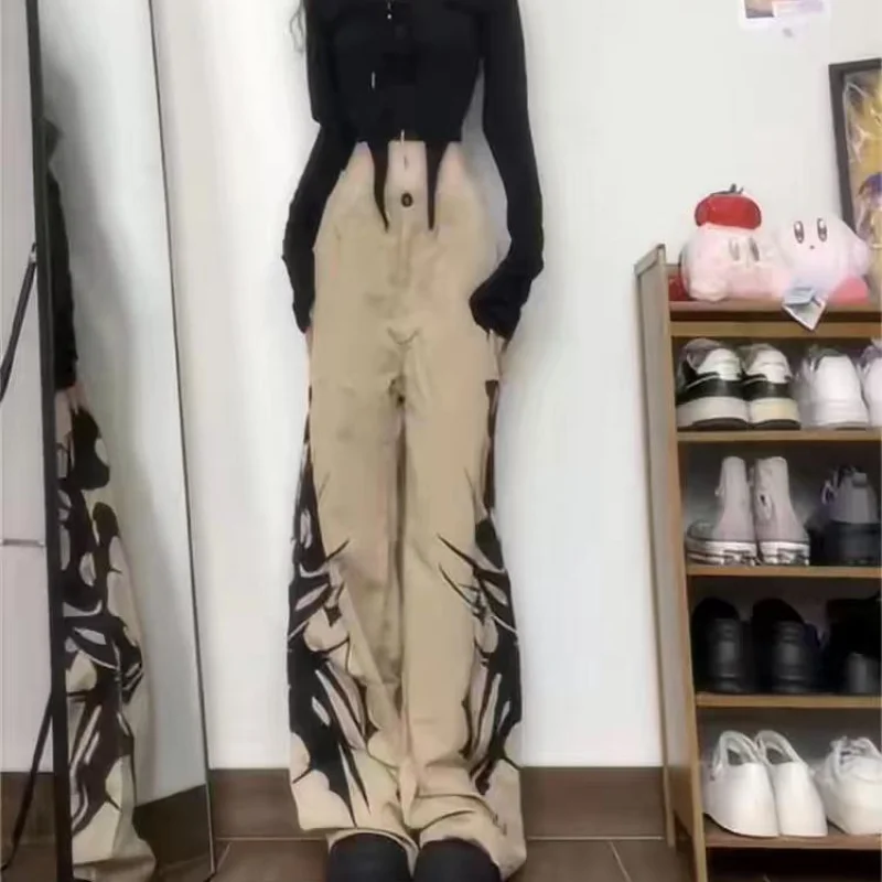 American High-waist Loose Street Casual Pants Women Hottie Ink Print Retro Draped Straight Trousers
American High-waist Loose Street Casual Pants Women Hottie Ink Print Retro Draped Straight Trousers