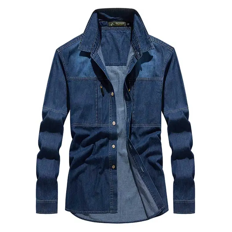 Spring Autumn Denim Shirt Men Fashion Thin Loose Long Sleeves Shirt For Men Pure Cotton Shirt Men Outdoor Casual Cargo Coat Male
Spring Autumn Denim Shirt Men Fashion Thin Loose Long Sleeves Shirt For Men Pure Cotton Shirt Men Outdoor Casual Cargo Coat Male