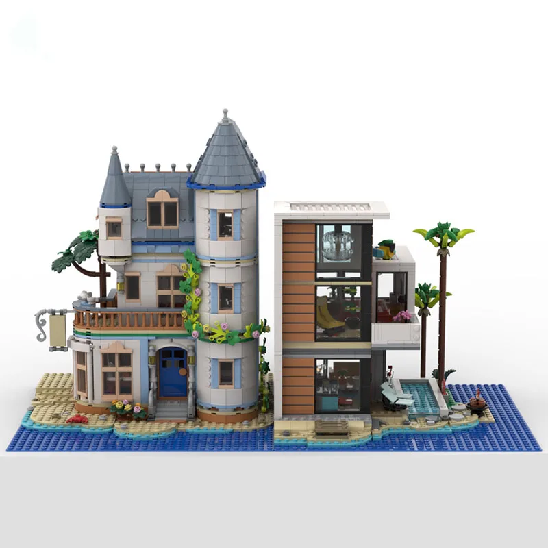 MOC Modern Beach House and Castle Architecture Building Blocks Model Assembly Toys Children Festival Gifts
MOC Modern Beach House and Castle Architecture Building Blocks Model Assembly Toys Children Festival Gifts