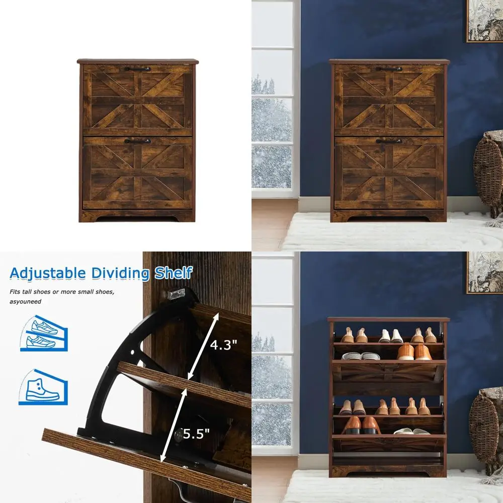 Регулируемый деревянный шкаф для обуви с откидными дверцами, органайзер для хранения в прихожей, коридоре, гостиной, коричневый
Регулируемый деревянный шкаф для обуви с откидными дверцами, органайзер для хранения в прихожей, коридоре, гостиной, коричневый