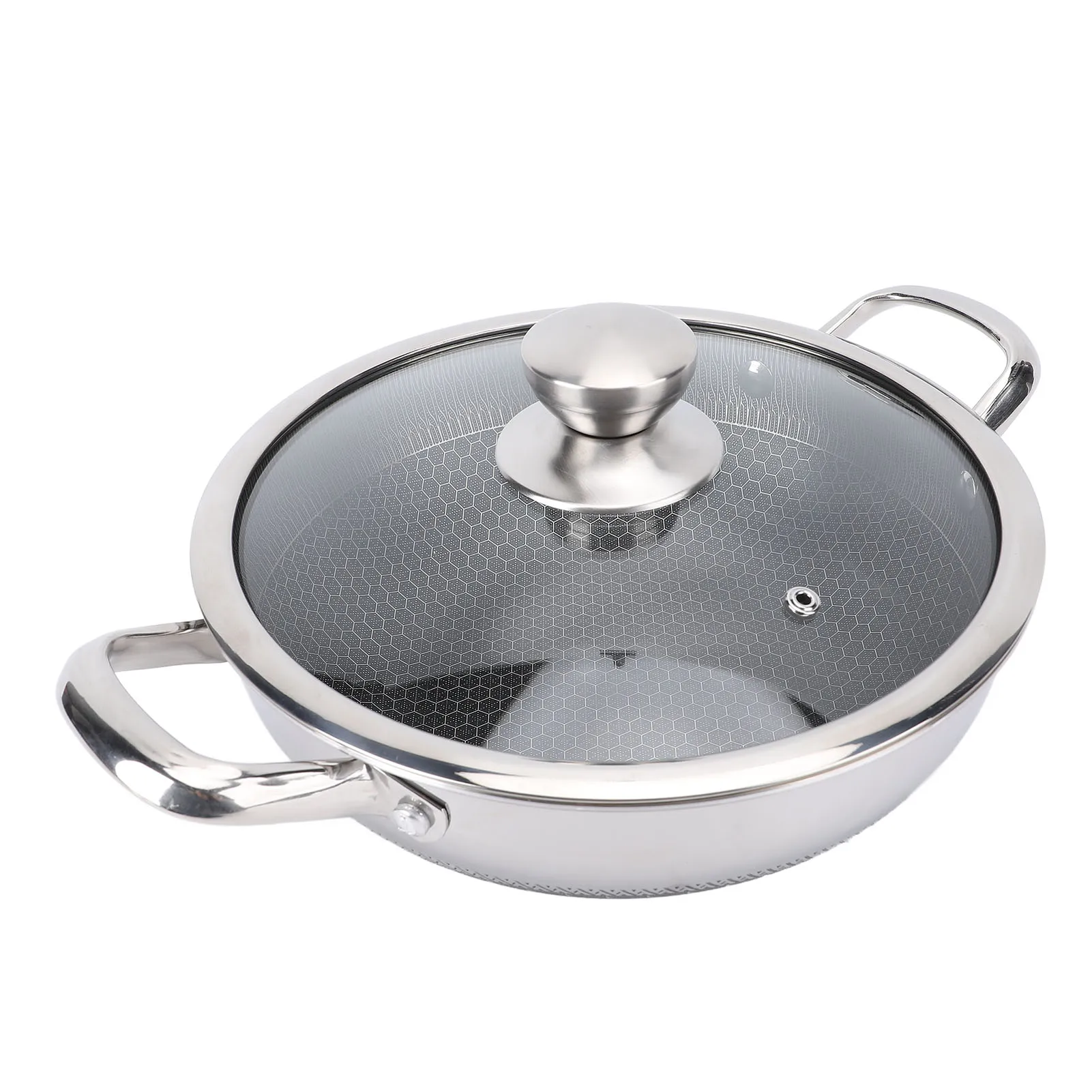 Сковорода из нержавеющей стали с крышкой, 26 см, антипригарная сковорода с выравнивающимся нагревом, без покрытия, рыбья чешуя, молоток, кухонная посуда
Сковорода из нержавеющей стали с крышкой, 26 см, антипригарная сковорода с выравнивающимся нагревом, без покрытия, рыбья чешуя, молоток, кухонная посуда