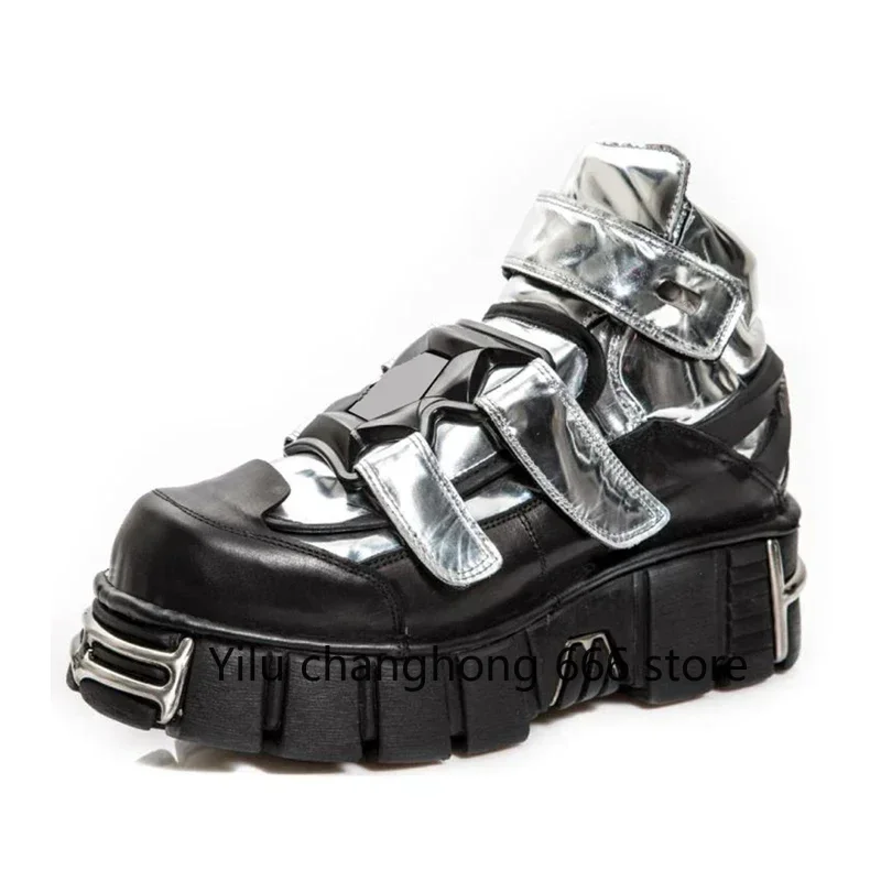 Platform Punk Metal Rivet Short Boots 2025 Spring New Round Toe Gothic Style Casual Shoes Silver Fashion Women Hook & Loop Shoes
Platform Punk Metal Rivet Short Boots 2025 Spring New Round Toe Gothic Style Casual Shoes Silver Fashion Women Hook & Loop Shoes