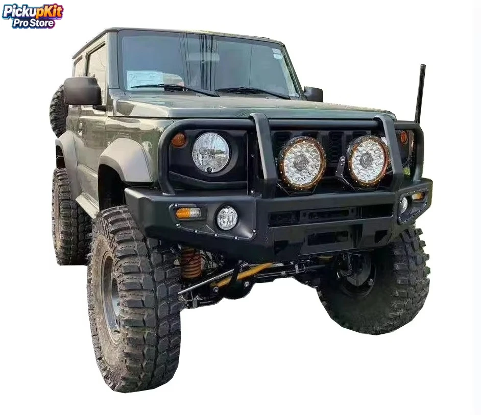 Heavy-Duty Steel Bull Bar Front Bumper with Winch Mount for Jimny JB74 JB64
Heavy-Duty Steel Bull Bar Front Bumper with Winch Mount for Jimny JB74 JB64