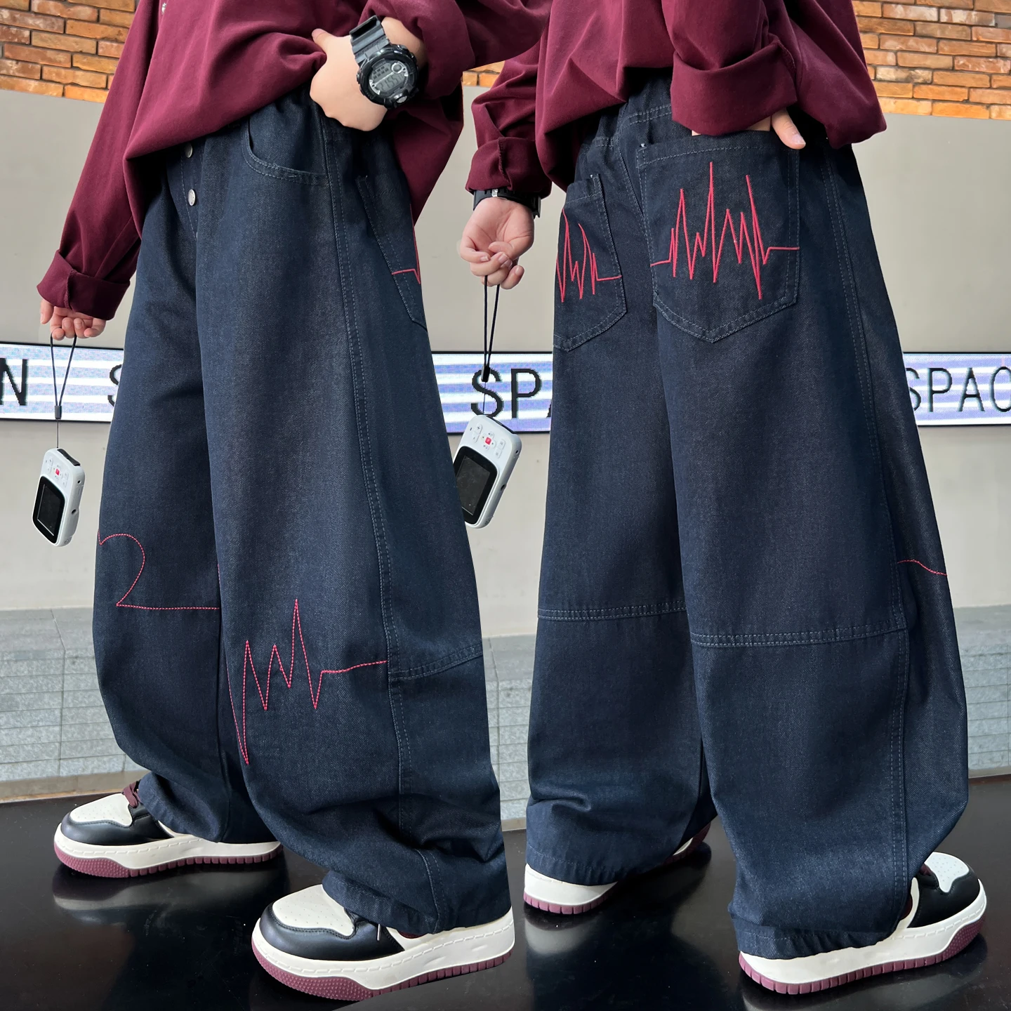 Boys Jeans Ages 4-14Y Child Long Pants Tween Trousers Student Spring Autumn Heartbeat Embroidery Trousers Toddler Straight Jeans
Boys Jeans Ages 4-14Y Child Long Pants Tween Trousers Student Spring Autumn Heartbeat Embroidery Trousers Toddler Straight Jeans