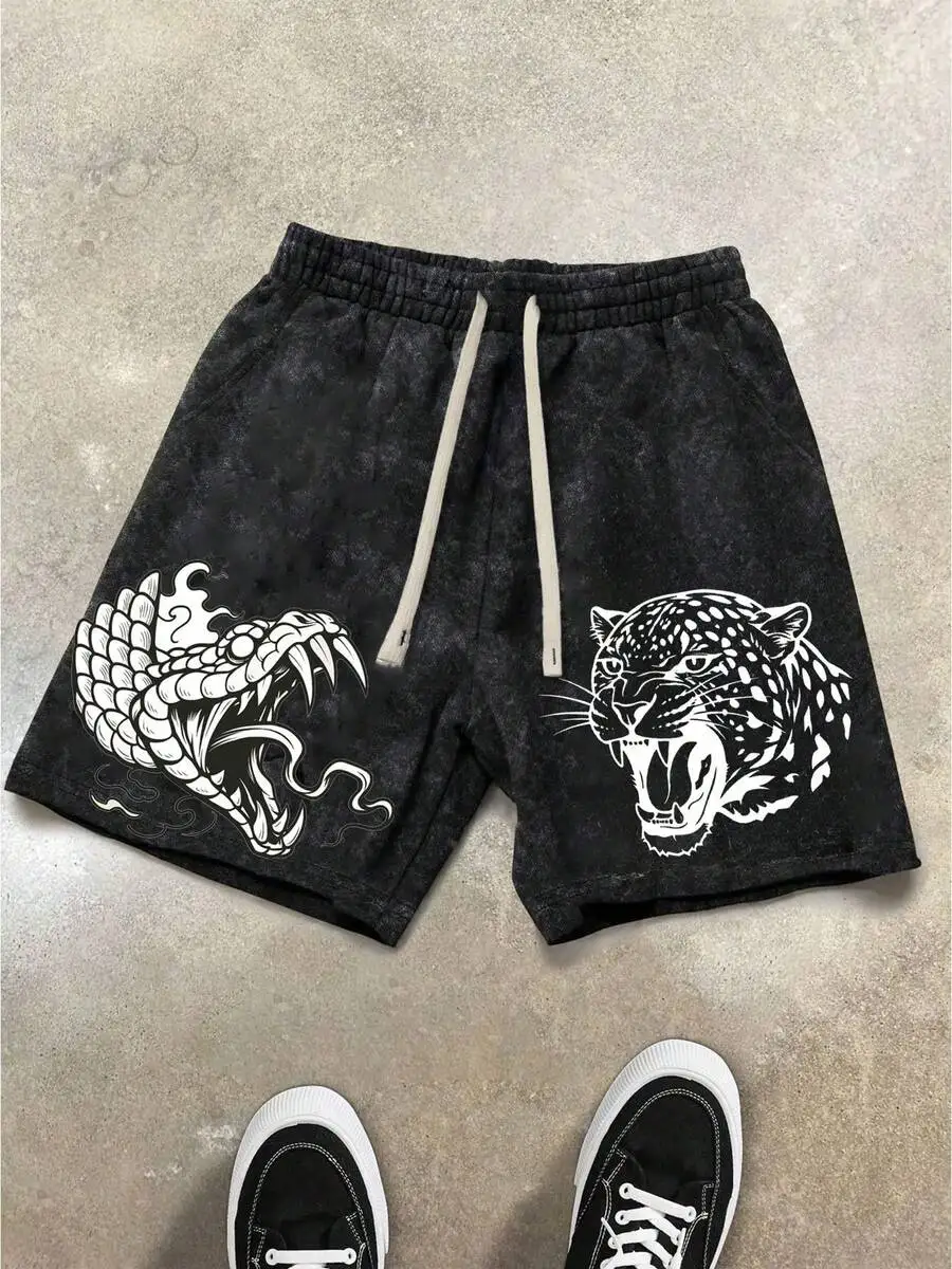 Mens Cotton Shorts With Snake And Jaguar Print Casual Streetwear
Mens Cotton Shorts With Snake And Jaguar Print Casual Streetwear