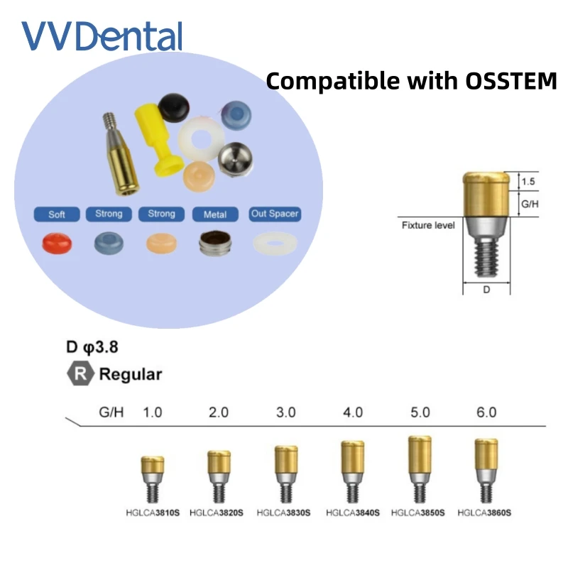 VV Dental Implant Abutment Overdenture Attachment Kit with Retention Caps fit OSSTEM Dental Accessories
VV Dental Implant Abutment Overdenture Attachment Kit with Retention Caps fit OSSTEM Dental Accessories