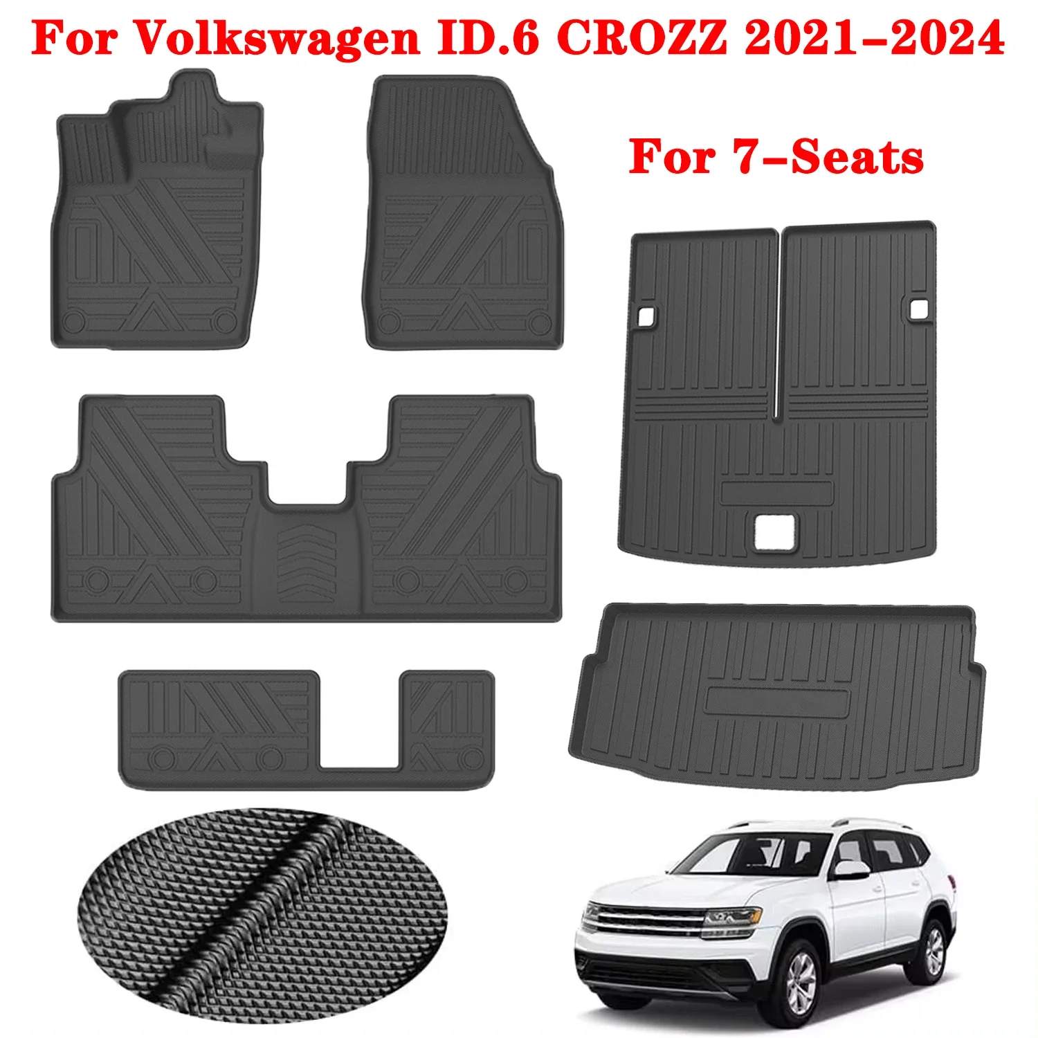 Для Volkswagen ID.6 Crozz 2021-2024 7-местные коврики из ТПЭ, коврики в багажник VW ID.6 Crozz, полный комплект, нескользящие, без запаха
Для Volkswagen ID.6 Crozz 2021-2024 7-местные коврики из ТПЭ, коврики в багажник VW ID.6 Crozz, полный комплект, нескользящие, без запаха