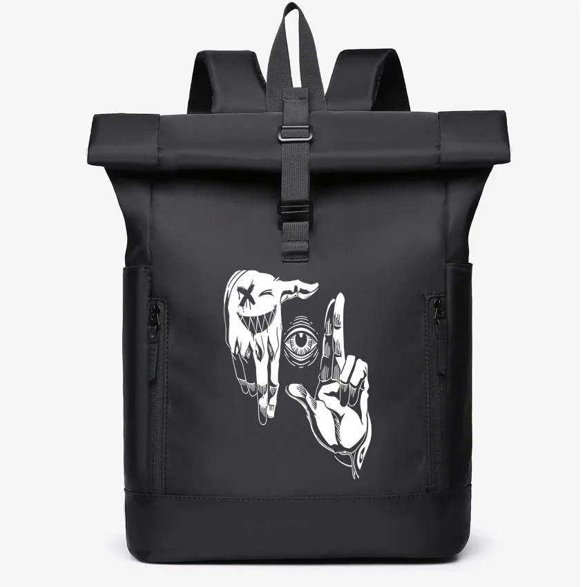 Gesture eyes Printed Waterproof Roll Top Outdoor Backpack Durable Fashion Casual Couple Backpack for Hiking Travel Daily Use
Gesture eyes Printed Waterproof Roll Top Outdoor Backpack Durable Fashion Casual Couple Backpack for Hiking Travel Daily Use