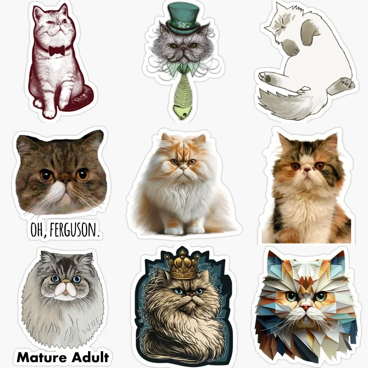 Cute Persian Cat Catoon Creative Stickers for Decorate Car Window Wall Table Room Fridge Bicycle Table Motorcycle Off-road
Cute Persian Cat Catoon Creative Stickers for Decorate Car Window Wall Table Room Fridge Bicycle Table Motorcycle Off-road