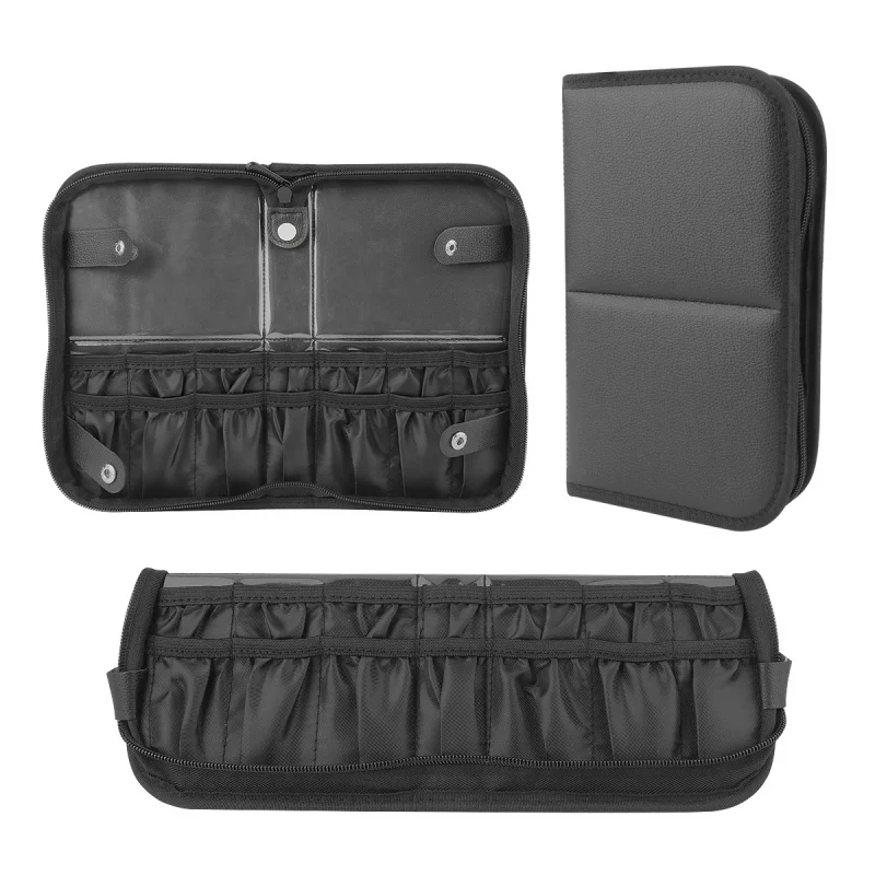 14Large Capacity Makeup Brush Bag, Black Foldable Makeup Bag with Book Page Design
14Large Capacity Makeup Brush Bag, Black Foldable Makeup Bag with Book Page Design