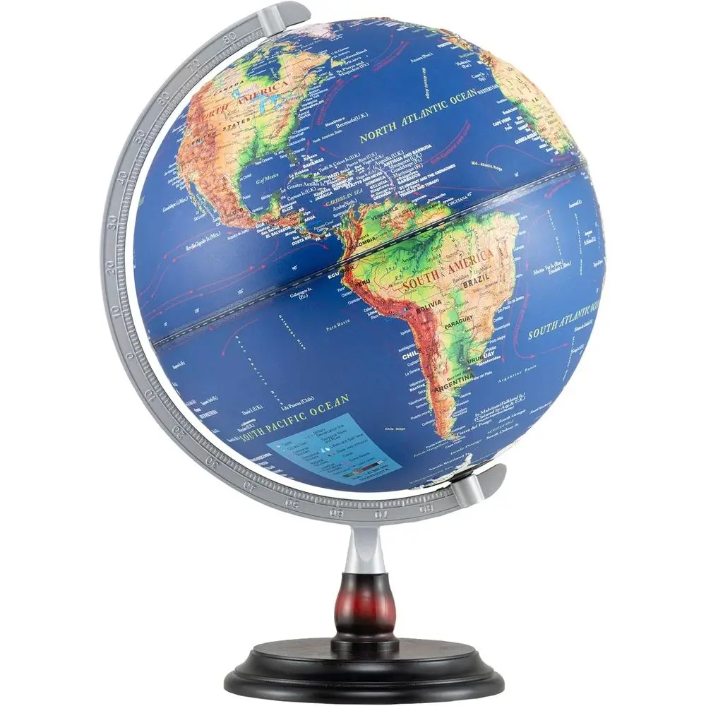 Illuminated 12 World Globe with LED Night Light, Wooden Base, Clear Maps for Kids & Adults Education & Decor
Illuminated 12 World Globe with LED Night Light, Wooden Base, Clear Maps for Kids & Adults Education & Decor