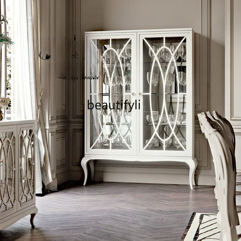 ssAmerican Country Solid Wood Glass Wine Cabinet French Style White Vintage Sideboard Showcase Living Room Furniture
ssAmerican Country Solid Wood Glass Wine Cabinet French Style White Vintage Sideboard Showcase Living Room Furniture