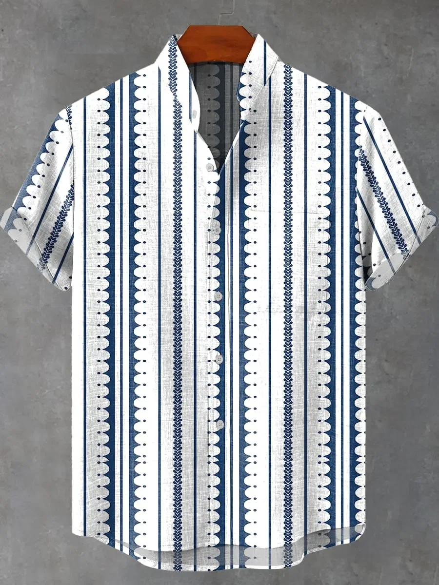 2025 Men's New Striped Linen Short Sleeve Shirt for Summer Refreshing and Comfortable Fabric High Quality Button Top
2025 Men's New Striped Linen Short Sleeve Shirt for Summer Refreshing and Comfortable Fabric High Quality Button Top