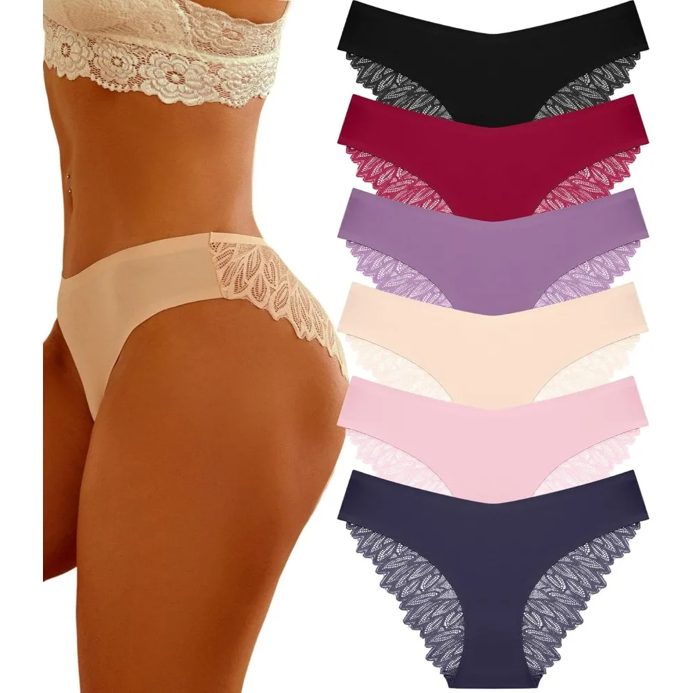 6 Pack Sexy Underwear for Women Silky Seamless No Show Panties Ladies Lace Bikini Lightweight Cheeky Hipster
6 Pack Sexy Underwear for Women Silky Seamless No Show Panties Ladies Lace Bikini Lightweight Cheeky Hipster