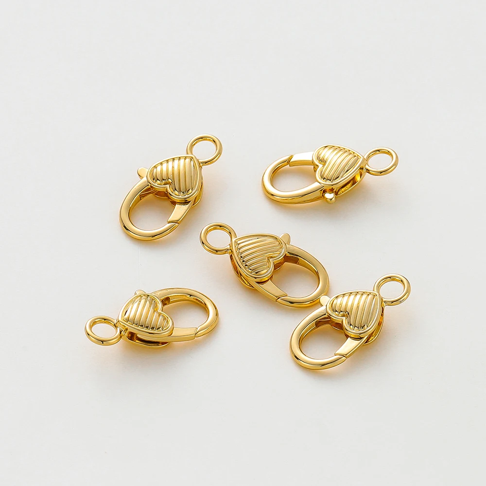 5pcs/lot 14K 18K Gold Color Plated Love Heart Lobster Clasps Necklace Chain End Connectors For DIY Jewelry Making Findings
5pcs/lot 14K 18K Gold Color Plated Love Heart Lobster Clasps Necklace Chain End Connectors For DIY Jewelry Making Findings