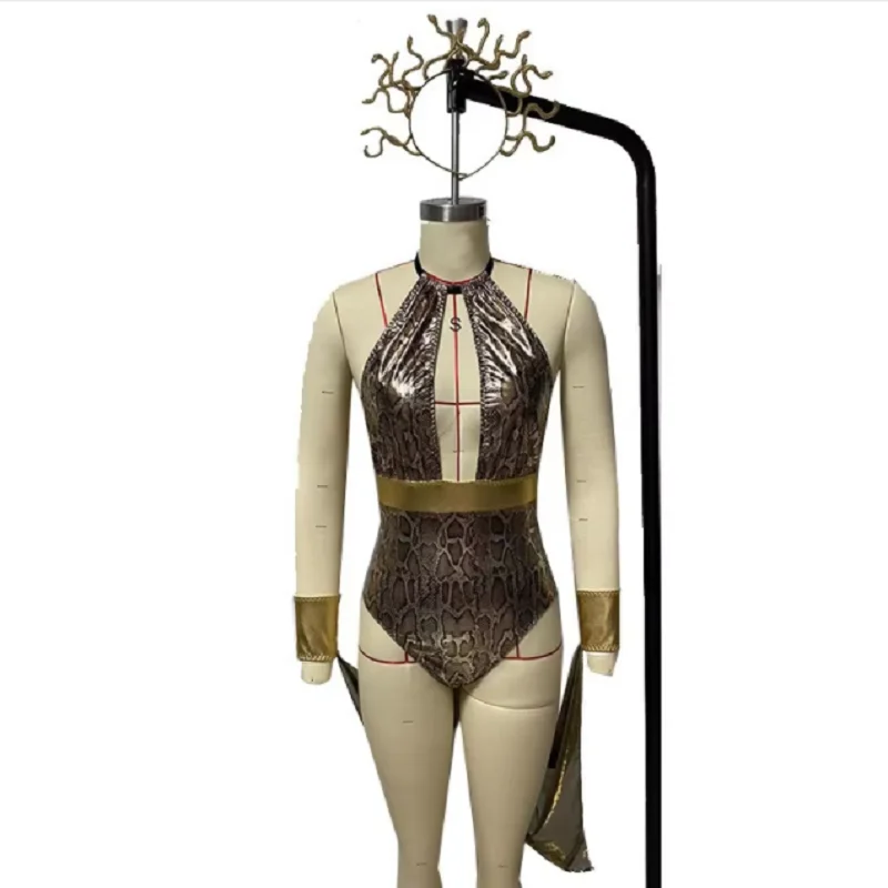 Wholesale Women's Sexy V-neck Halter Roleplay Lingerie Costumes Adult Lady Halloween Party Cosplay Snake Bodysuit SM Wear
Wholesale Women's Sexy V-neck Halter Roleplay Lingerie Costumes Adult Lady Halloween Party Cosplay Snake Bodysuit SM Wear