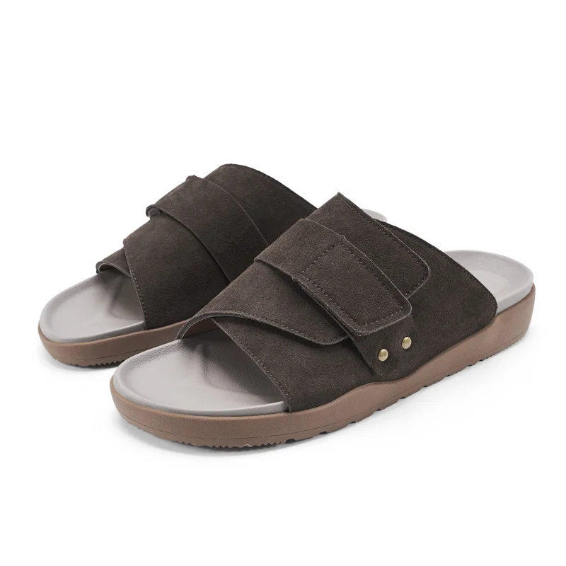 Vintage Suede Leather Two Layer Adjustable Buckle Slide Sandals Cushioned Insole Non Slip Comfort Walking Casual Flat Slides
Vintage Suede Leather Two Layer Adjustable Buckle Slide Sandals Cushioned Insole Non Slip Comfort Walking Casual Flat Slides