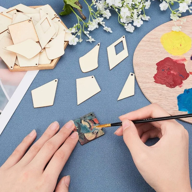 Unfinished Wooden Earrings Blank 60pcs 6 Styles Rhombus Natural Wood Drop Dangles with 60pcs Earring Hooks 60pcs Jump Making Kit
Unfinished Wooden Earrings Blank 60pcs 6 Styles Rhombus Natural Wood Drop Dangles with 60pcs Earring Hooks 60pcs Jump Making Kit