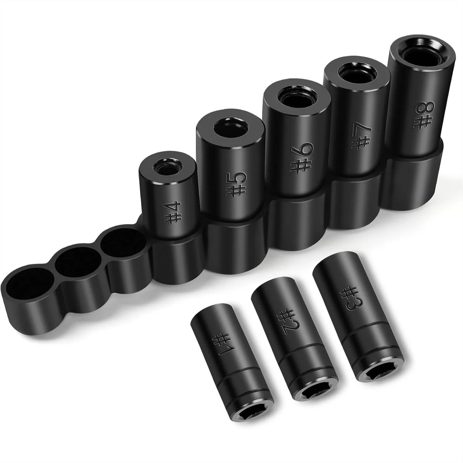 70500 Tap Socket Set, 8-Piece 1/4" & 3/8" Drive Taps Sockets Adapter for Ratchet Wrench, Fits Standard and Metric Taps
70500 Tap Socket Set, 8-Piece 1/4" & 3/8" Drive Taps Sockets Adapter for Ratchet Wrench, Fits Standard and Metric Taps