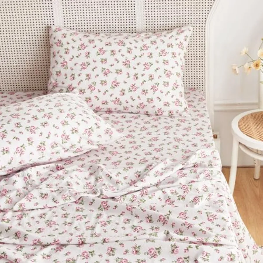 Floral Bed Sheets, 4-Piece Sheet Set, Shabby Chic Flower Rose Pattern Printed Coquette Cottagecore Vintage Aesthetic Bedding, D
Floral Bed Sheets, 4-Piece Sheet Set, Shabby Chic Flower Rose Pattern Printed Coquette Cottagecore Vintage Aesthetic Bedding, D