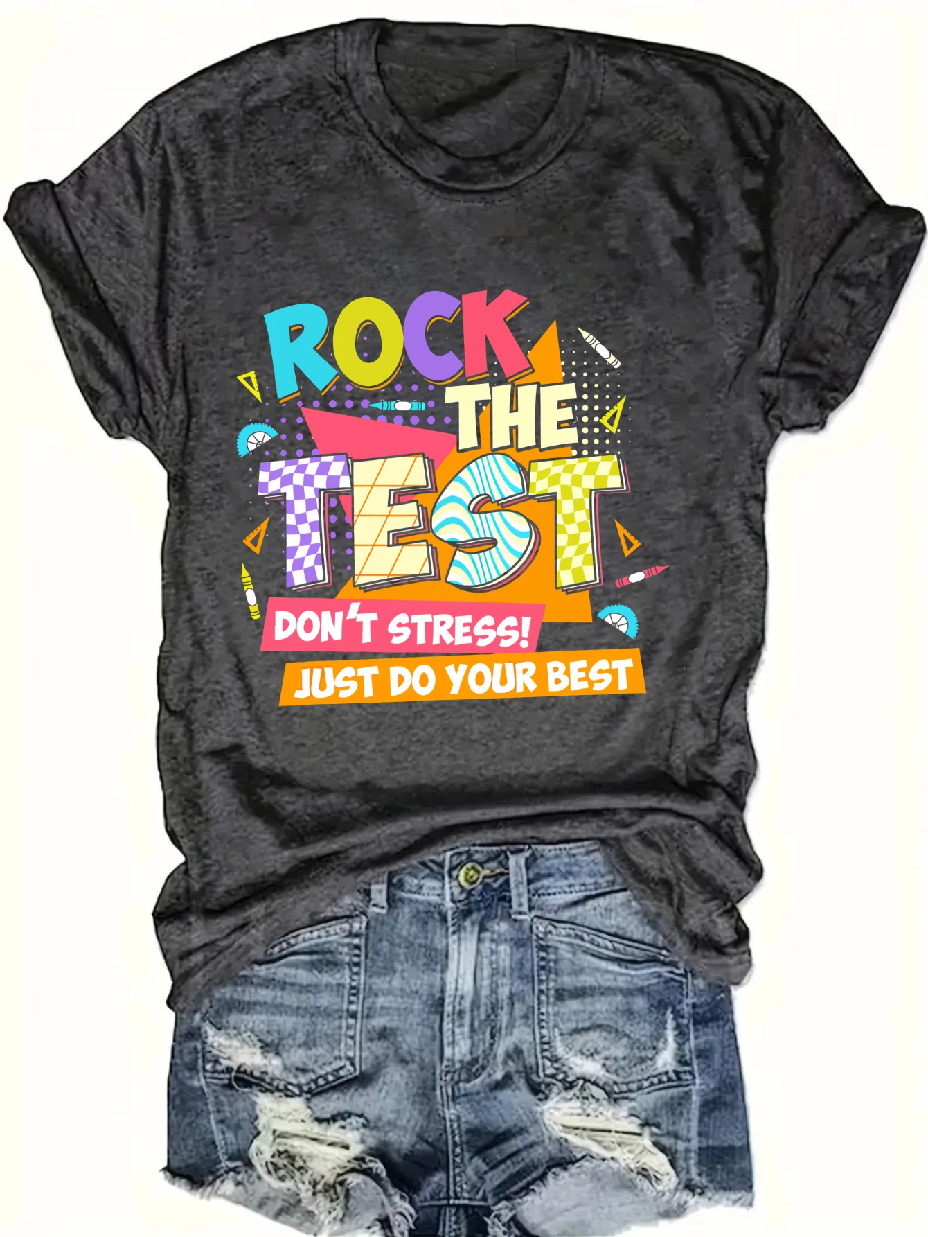 women's plus size tank top Rock The Test Don't Stress Just Do Your Best Suitable for sports and daily wear summer casual shirt
women's plus size tank top Rock The Test Don't Stress Just Do Your Best Suitable for sports and daily wear summer casual shirt