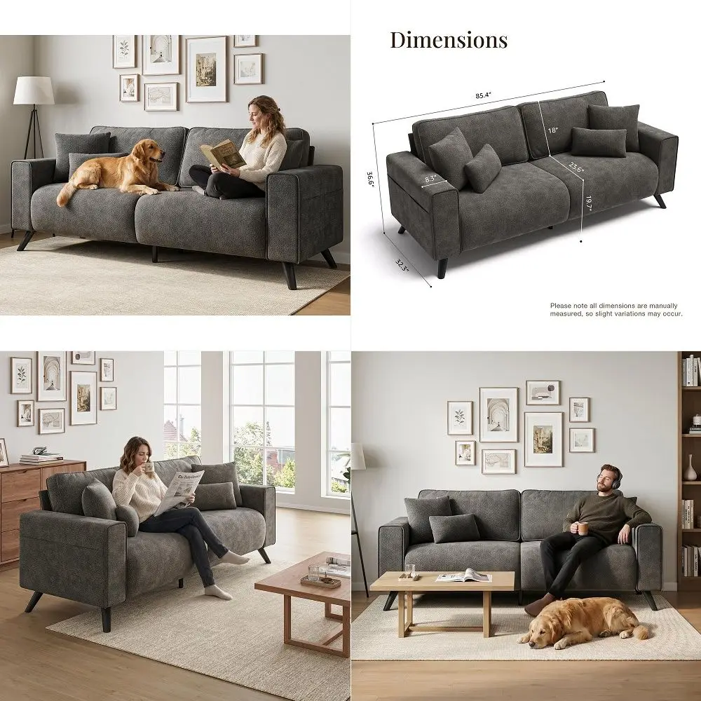 Modern Couches for Living Room, Oversized Loveseat Couch with Deep Seat, Dark Grey Chenille 2 Seater Sofa for Apartment, Small
Modern Couches for Living Room, Oversized Loveseat Couch with Deep Seat, Dark Grey Chenille 2 Seater Sofa for Apartment, Small